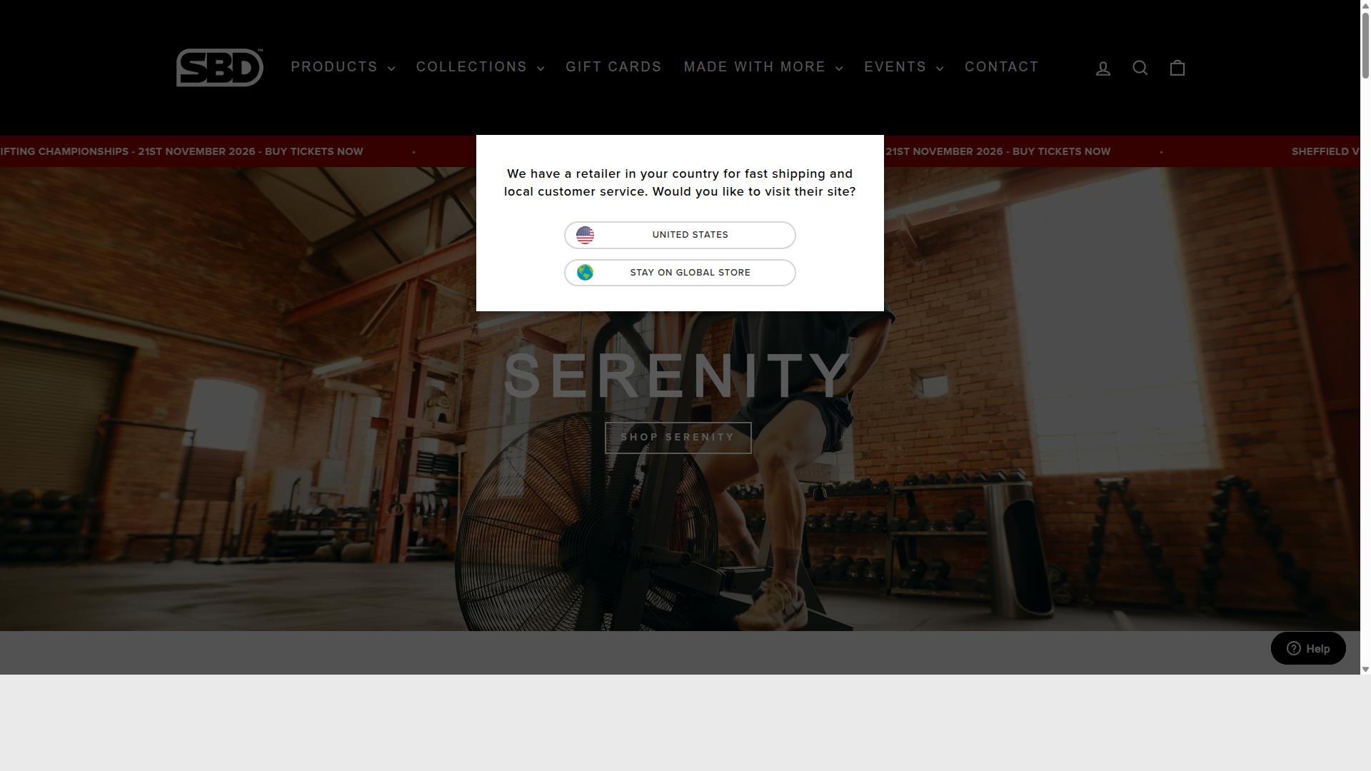SBD Apparel website